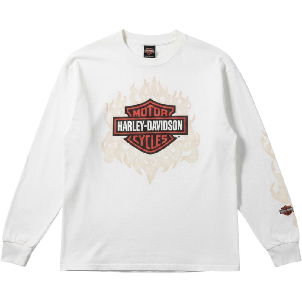 Harley-Davidson Frederick MD Long Sleeve Flame Graphic T-Shirt Mens XL White